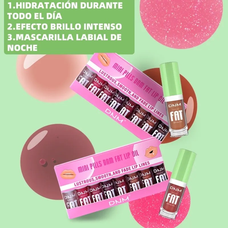 Set De 8 Aceites Para Labios Lip Glow Oil Gloss