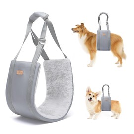 Dog Lift Harness for Large Dogs, Adjustable Dog Sling for Back Legs, Hip Support Harness to Help Lift Dogs Rear for Canine Aid and Old K9 Cruciate Ligament Rehabilitation - Large, Grey