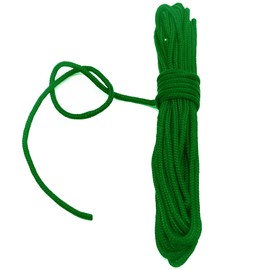 Fuwok 2/3/4/6/8/10MM 20M(64ft) Nylon Rope,Rattail Silk Cord,All Purpose Rope,Assorted Colors Nylon String Twisted Durable Long Ropes (Green, 2mm)