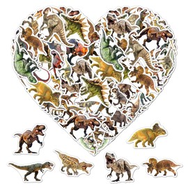 Pack 50 Pcs Cute Animal Dinosaur Stickers for Water Bottles Waterproof Laptop Luggage Cup Computer Scrapbooking Teens Adults Girls Boys Aesthetic Sticker Packs Small Vinyl Decals