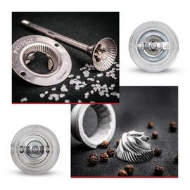 Peugeot - Nancy Manual Salt & Pepper Mill Set - Adjustable Grinders - Acrylic, Clear, 18 cm