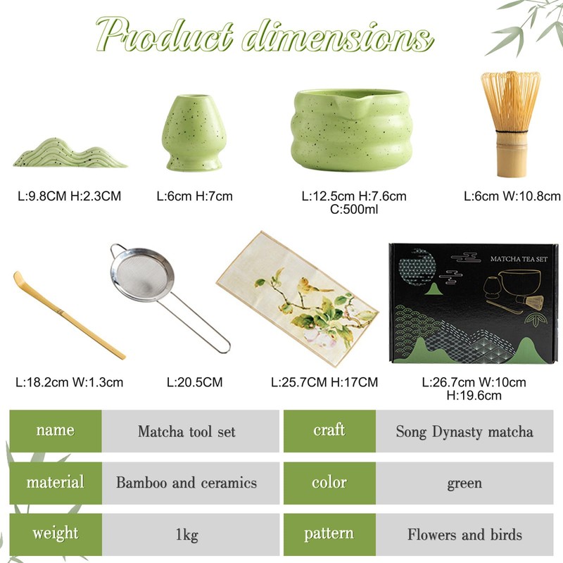 SiBeiXiu 7-Piece Japanese Matcha Tea Set, Perfectly paired with Breakfast/Matcha