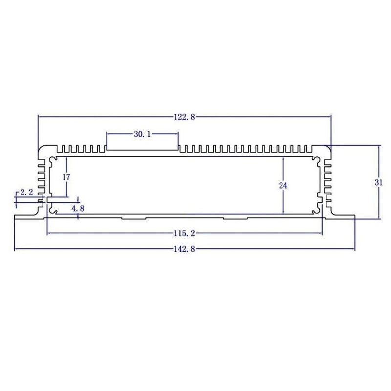 Aluminum Alloy Electric Box Project Junction Case Integrated Enclosure 31x143x130mm