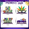 KSKSPE 4Pcs Mardi Gras Wooden Table Centerpiece Decorations