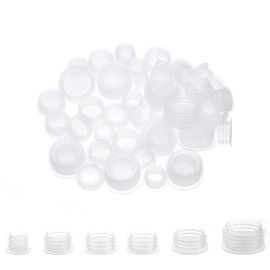 15 Pcs Pepper Shaker Plugs Reusable Salt Shaker Stopper Plug 15 Size Salt Shaker Plug Replacement for Bottle Neck Diameters 0.39”- 1” PE Plastic Pepper Clear Round End Stopper Stopper