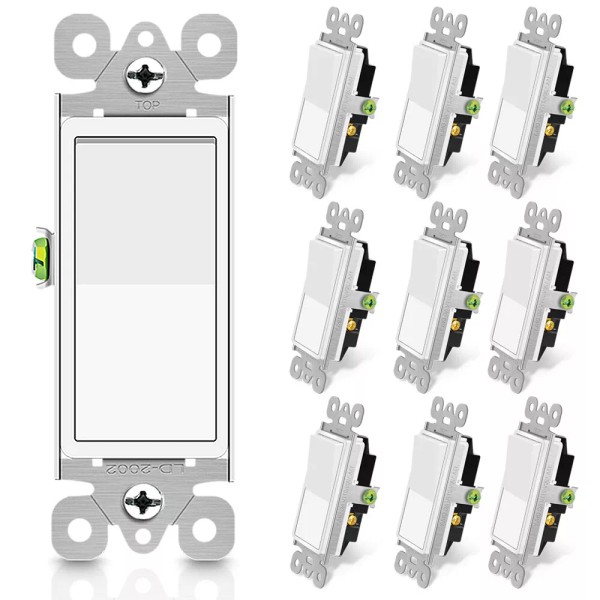 3 Way Light Switch Decor Rocker Paddle Wall On/Off 15Amp