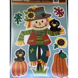 Nantucket dist FALL AUTUMN Window Clings SCARECROW, CROWS, PUMPKINS