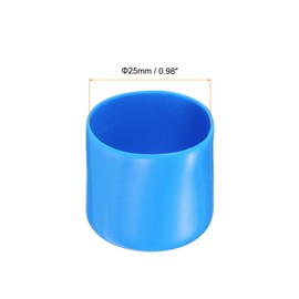 Rebower 10 Pack Screw Thread Protector Cover Rubber End Caps, [for Screw, Bolt, Rod End Cap] - 1"(25mm) ID/Light Blue