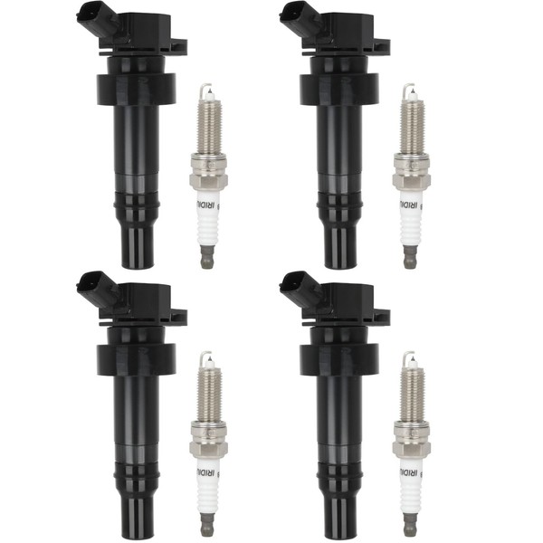 ECCPP ECCPP 4 ignition coils with 4 iridium Spark Plugs,UF707,coils