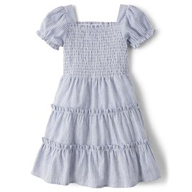 Gymboree,and Toddler Short Sleeve Dresses,Linen Blue,12-18 Months