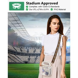 PACKISM Clear Bag Stadium Approved - Fashion Clear Purses for Women Stadium Crossbody Messenger Bag with Stylish Strap for Concerts Sporting Events