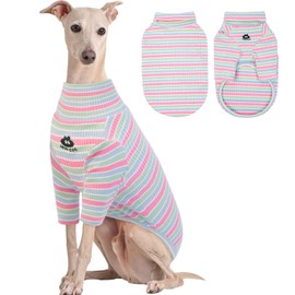 Kuoser Dog Jumper, Warm Dog Sweater, Dog Jumpers Medium Size, Dog Pyjamas, Dog Pyjamas For Medium Dogs, Dog Onesie, Colorful Dog Shirt Soft with Sleeves Pink XXL