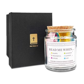 Bible Verse Jar, Read me When Bible Verses Jar, Inspirational Color Coded Bible Verses in a Jar, Bible Jar of Emotions and Feelings, Bible Accessories, Religous Christian Gifts for Women