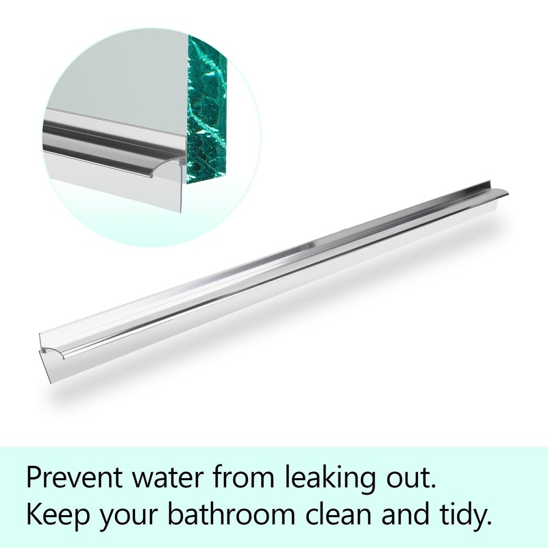 25" Shower Door Bottom Deflector for Chrome Framed Shower Door