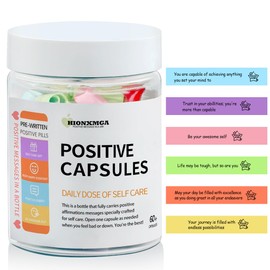 HIONXMGA Positive Messages in a Bottle (60+ Positive Affirmations),Self Care Gifts for Women Men Stress Relief Get Well Soon,Self Care Kit Pre-Written Daily Messages for Relaxation,Inspiration