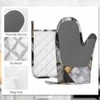 Mxocom Mosaic Marbling Oven Mitt and Pot Holder with Silicone