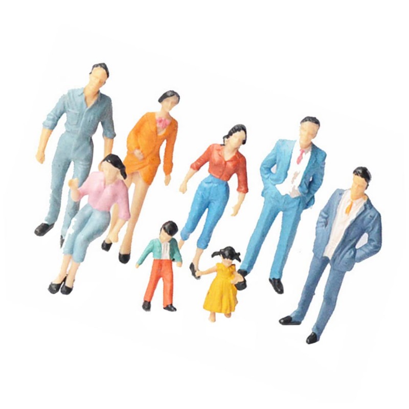 Mini People Figures 1:87 Painted Standing Pose HO Scale for
