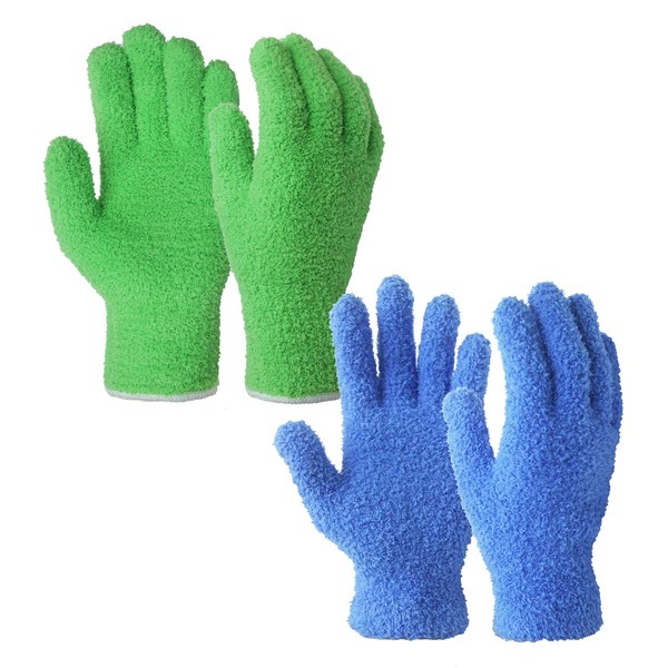 EvridWear Microfiber Auto Dusting Cleaning Gloves for House Cleaning (Multi-Pack)