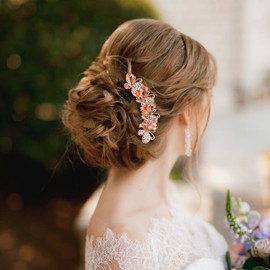 Lweiiws Rhinestone Hair Comb for women Bridal Hair Comb Slides Non-Slip Butterfly Sparkly Hair Combs Clip Claw Rhinestone Wedding Hair Accessories