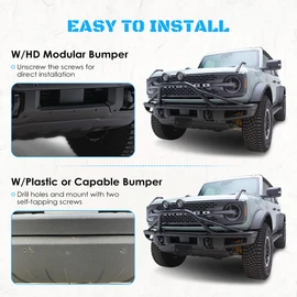 Front License Plate Bracket for Ford Bronco, Steel License Plate Holder Front Lower Bumper License Plate Mount License Plate Frames for Bronco Compatible with 2021 2022 2023 2024 Ford Bronco (Black)