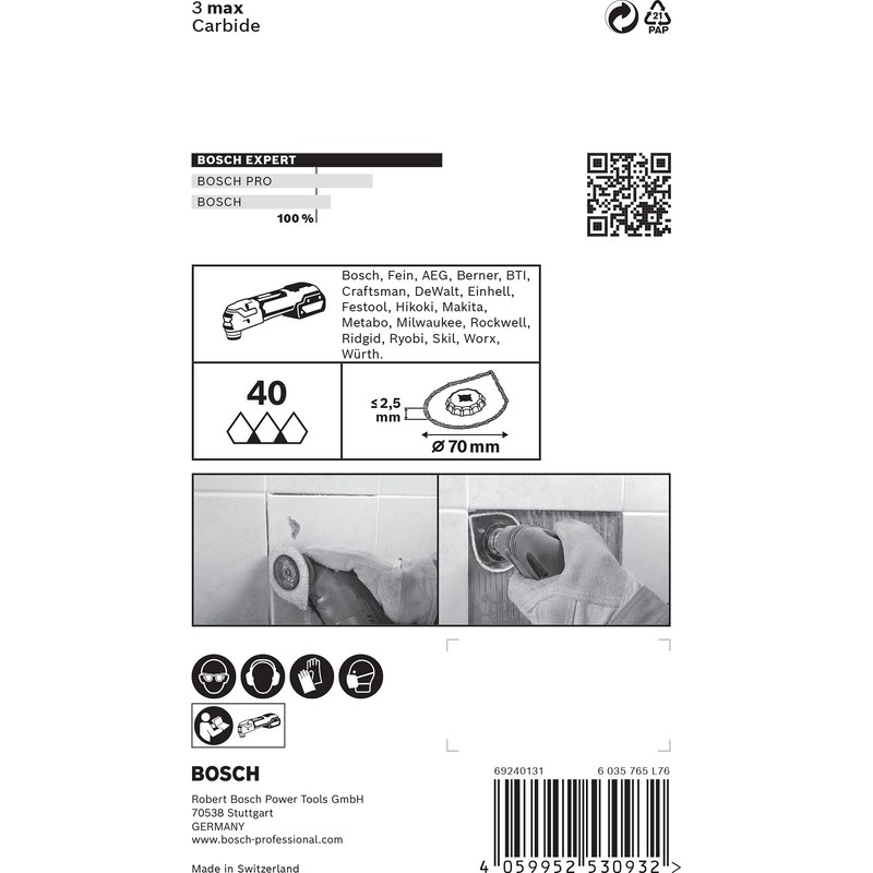 Bosch Professional 1 x Expert 3 max AVZ 70 RT4