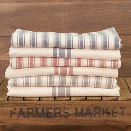 Piper Classics Market Place Red Ticking Stripe Bulk Yardage, One Yard, 36" x 110" Wide