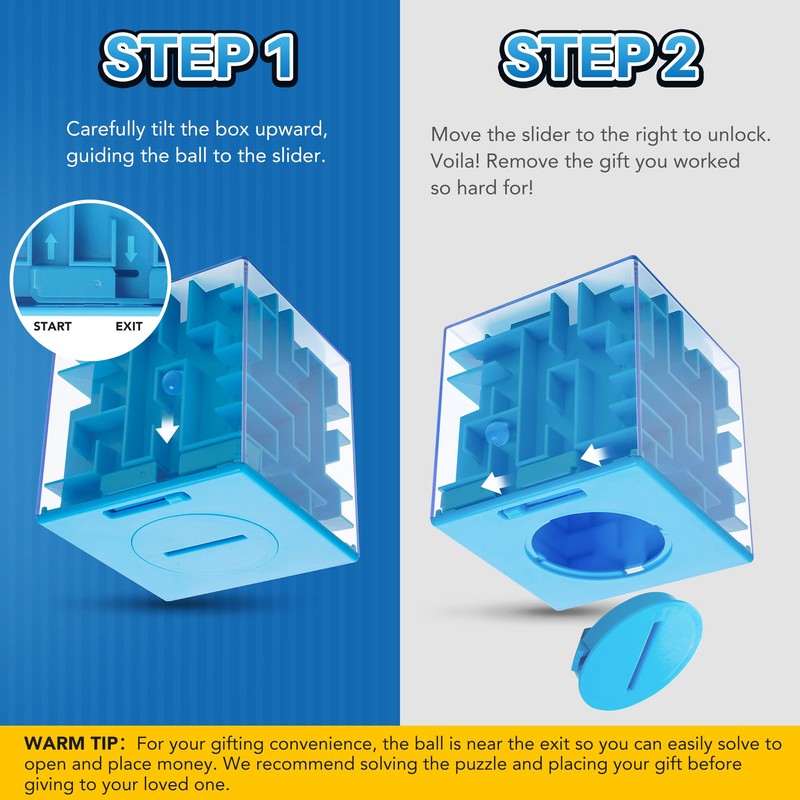 2 Pack Money Maze Puzzle Box, Perfect Money Holder Puzzle