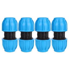 4 Pcs 25Mm Water Pipe Connector, PE Plastic 25mm to 25mm Straight Pipe Fitting Connector, Hose Pipe Fittings Pipe Connection Adapter Fitting