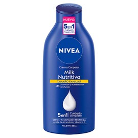 NIVEA Crema Corporal Humectante Body Milk Nutritiva (650 ml) - 48 horas de Humectación Profunda con Aceite de Almendras - Ideal para Piel Extra Seca