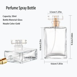 Rowcay 3 Pcs Perfume Bottle Atomizers,1 oz Refillable Fine Mist Spray Empty Fragrance Bottles Portable Travel Perfume Dispenser Containers for Essential Oil Perfume (30ml)