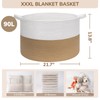 INDRESSME XXXLarge Jute Rope Basket 21.7" x 21.7" x 13.8"