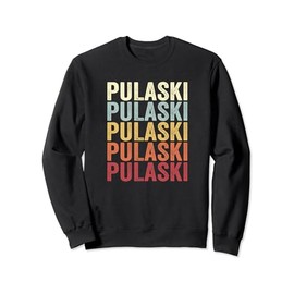 Pulaski New York Pulaski NY Retro Vintage Text Sweatshirt