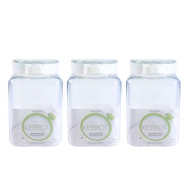 Lustroware 3 Pack, Airtight Dry Food Storage Container Set with Lid, Crystal Clear Body, Kitchen Pantry Organization Canisters for Snack, Cereal, Sugar, Salt, Made in Japan (54 oz)