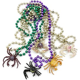 Crab Set of 5 Mardi Gras Bead Necklace Parade New Orleans