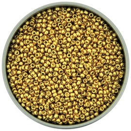 Miyuki Round Rocaille's Seed Beads Size 15/0 8.2g Duracoat Galvanized Gold 15-4202