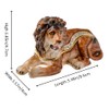 FJ FENGZHIJIE Hinged Lion Trinket Box | Golden Crystal Enameled