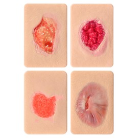 MedEduQuest Granulation Wound Packing Trainer, Palm Sized Wound Simulation Models for Medical Education, Wound Care Demonstrations Tool, 4PCS