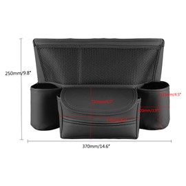 OtpOutopa Car Purse Holder Between Seats Car Organizer, Leather Large Capacity Car Handbag Holder for Front Seat, Seat Back Net Bag Double-sided Tissue Storage Handbag Holder Car Divider (Black)