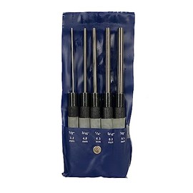 HHIP 8600-4103 5 Piece Extra-Long Drive Pin Punch Set with Black Nitrate Finish, 8" Overall Length