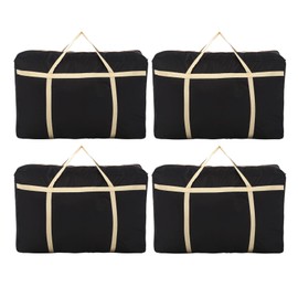 HOMEVYARSK Extra Large Moving Bags,Oversized Moving Supplies Storage Bags,Space Saver Totes,Heavy Duty Packing Bag with Sturdy Zippers and Strong Handles,Moving Boxes Alternativ (Black,4Pack)