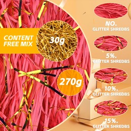 HXJDAM 300 g Filling Material Gift Red and Gold, Shredded Paper for Gift Box, Filling Material for Packages, Gift Box Filling Material