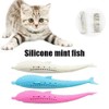 Arinda Silicone Fish Shape Cat Toothbrush Teething Toy with Catnip