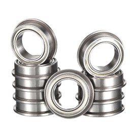 HiPicco MF115ZZ Flanged Ball Bearing, ID 5mm x OD 11mm x Width 4mm Miniature Bearings, Double Metal Shielded Deep Groove Bearings, Pre-Lubricated (GCr15) Chrome Steel 10pcs