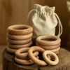 bopoobo Wooden Rings Natural Beech for Craft, Unfinished Wood Ring