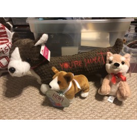 Corgi NWT Cardigan Pembroke Corgi Dogs, Plush Stuffed Animals You Pick Valentines Day - Standing Corgi with Candy