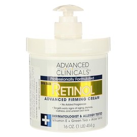 ADVANCED CLINICALS CREMA CORPORAL RETINOL REAFIRMANTE CON VITAMINA E, TE VERDE Y ALOE VERA 454GR