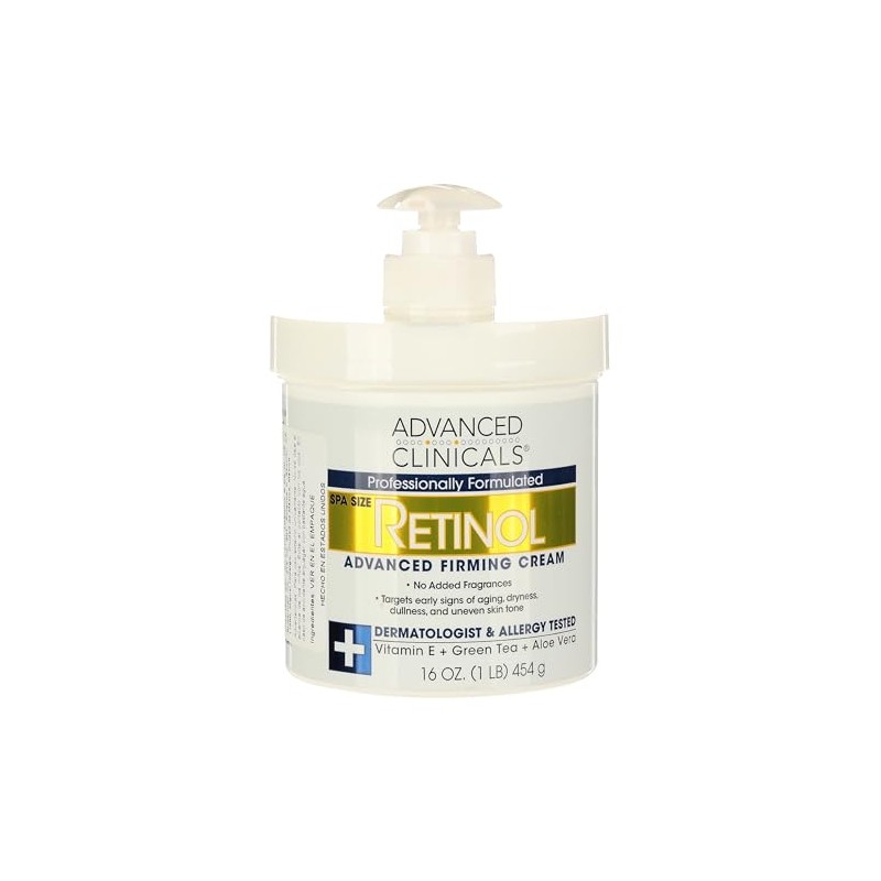ADVANCED CLINICALS CREMA CORPORAL RETINOL REAFIRMANTE CON VITAMINA E, TE