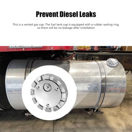 Locking Diesel Fuel Cap Compatible with Freightliner Kenworth Western Star Fuel Caps,3 1/2" Course Thread 5.5 TPI Vented Semi Truck Fuel Tank Cap with 2 Keys