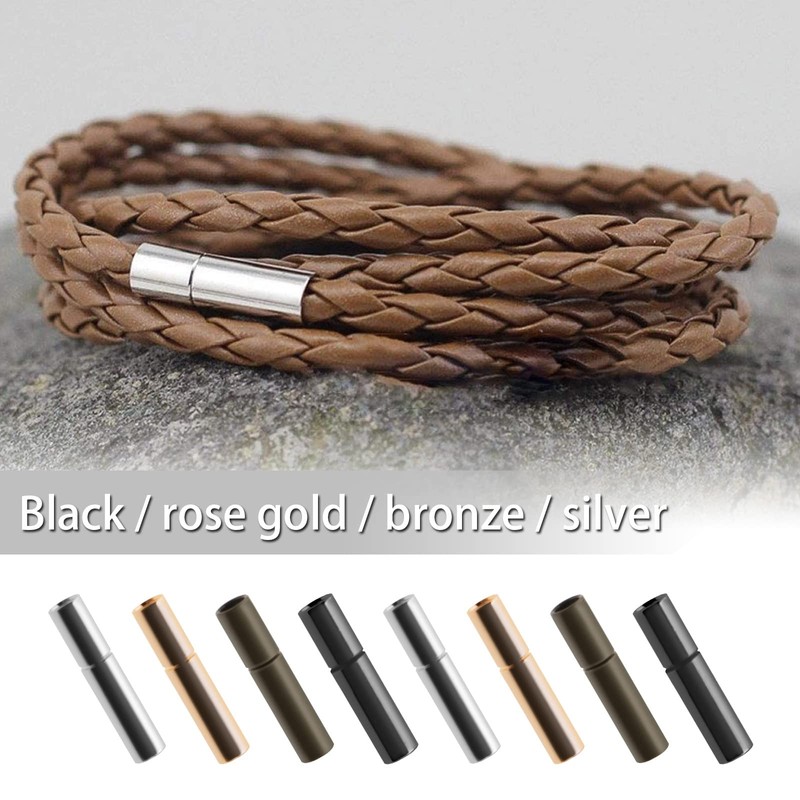 VGOL 40pcs Cord End Caps 2mm Push Tube Clasps Bracelet