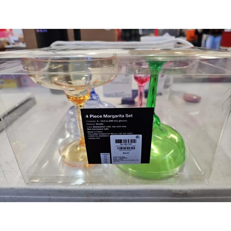 The Cellar 4pc Margarita Set Acrylic NIB From Macy's Reg.